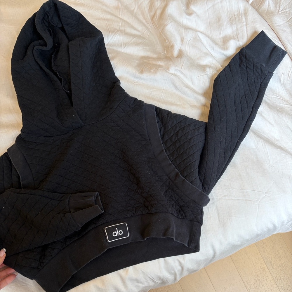 Alo Black Quilted Hoodie